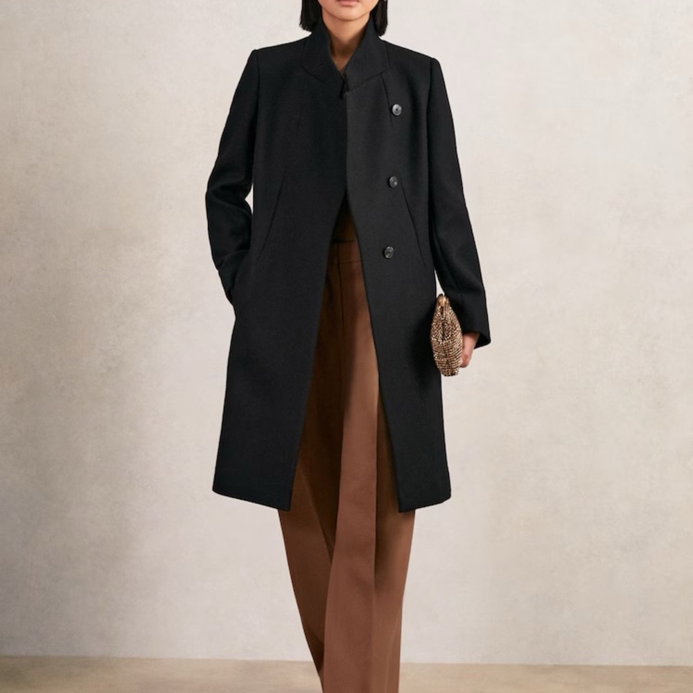 Reiss Max wool coat black size 4 US